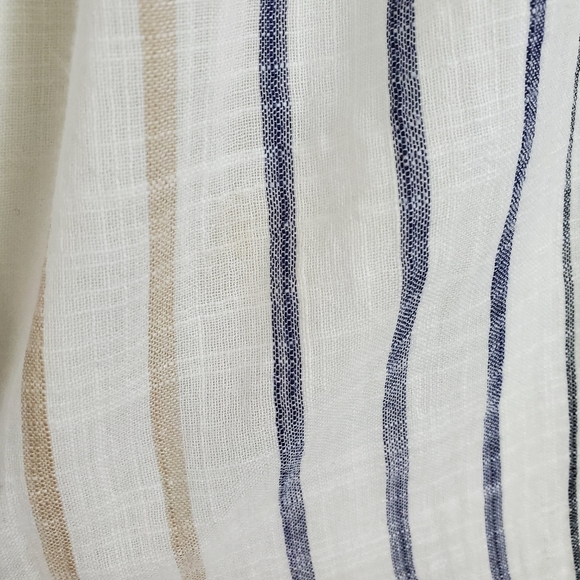 COPY - Anthropologie Maeve Miller Yarn-Dyed Asymmetrical Striped Dress M White - Picture 5 of 10